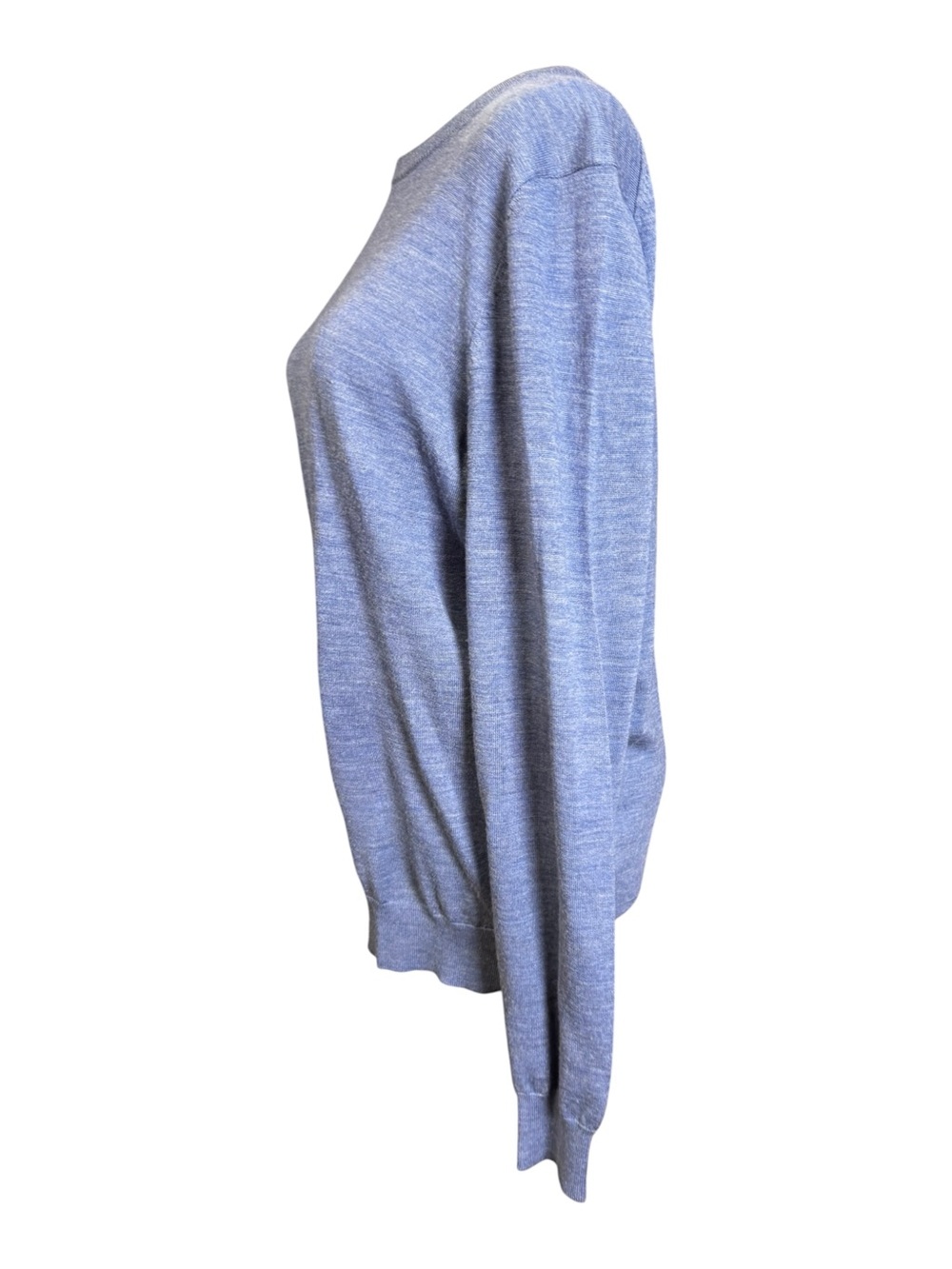 Suitsupply Pure Merino Wool Crewneck Sweater Heathered Slate Denim Blue Men's M - Picture 2 of 6